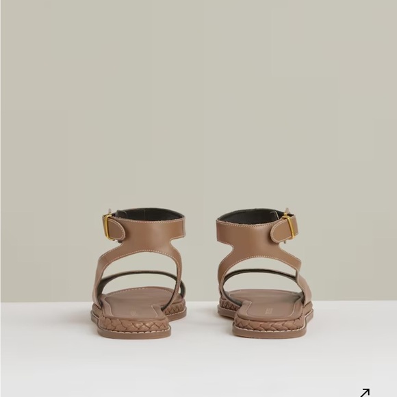 REISS Tan Leather Slingback Sandals Size 7.5 - Picture 3 of 12